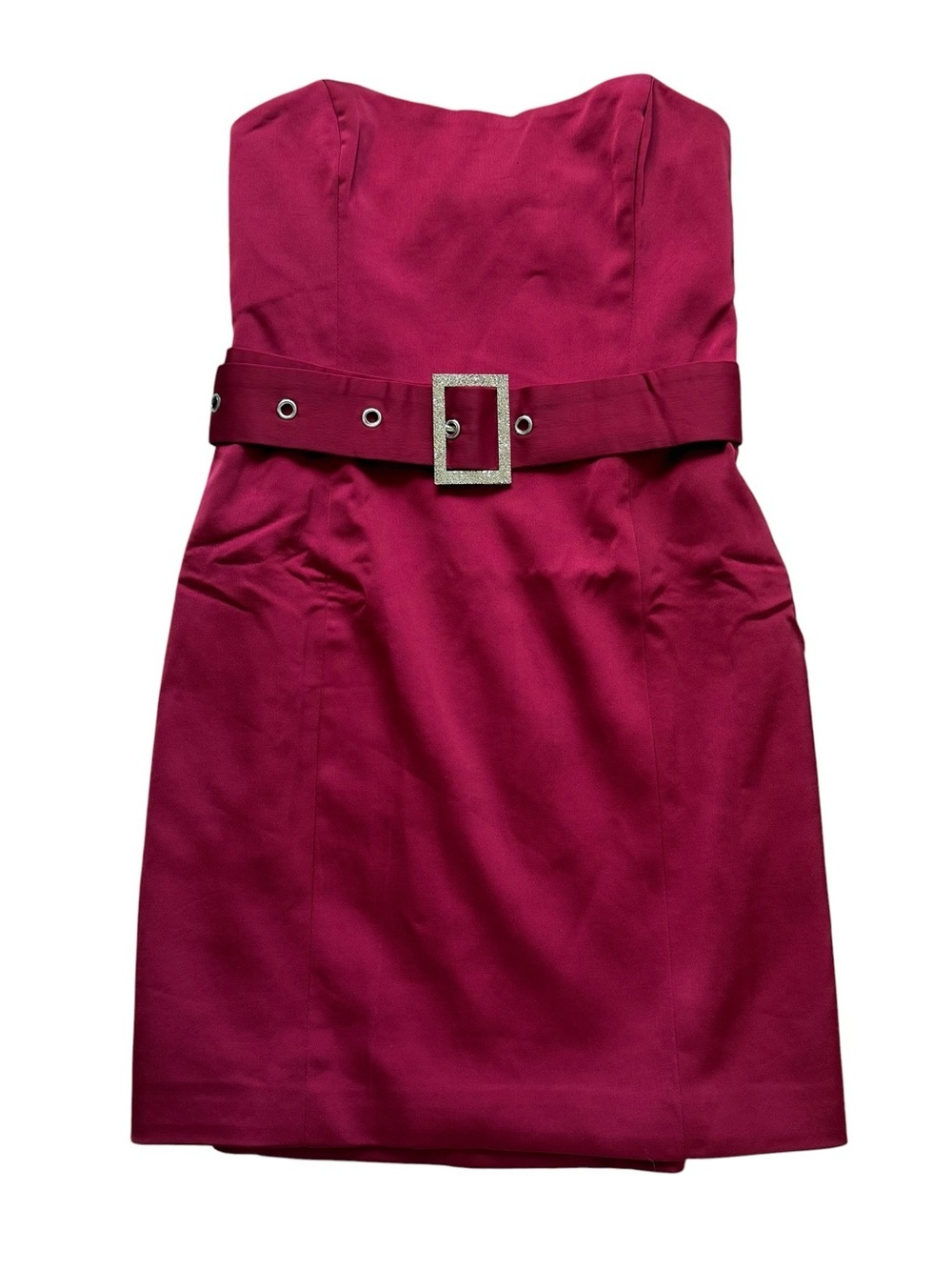 Meshki Vanya Strapless Diamante Belt Mini Dress Burgundy XS NWT Cocktail Party